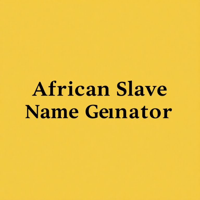 African Slave Name Generator