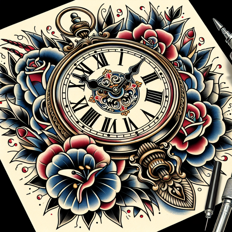 American Traditional Clock Tattoo Generator