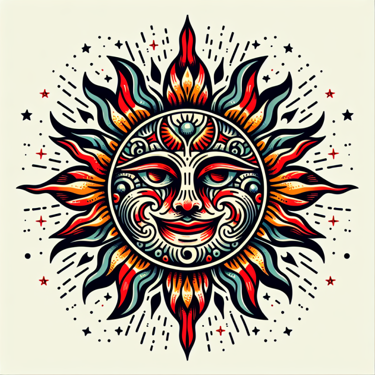 American Traditional Sun Tattoo Generator