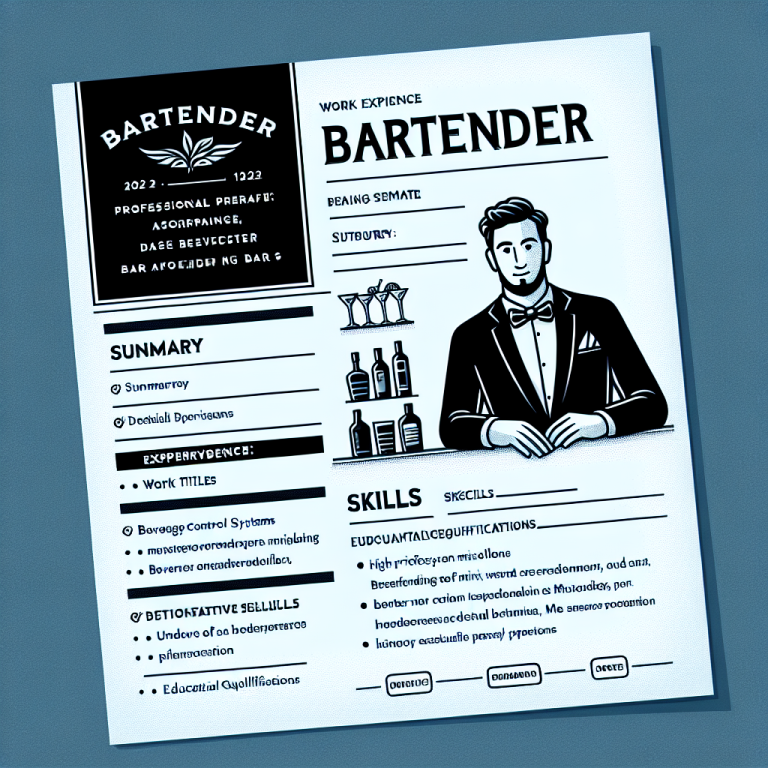 Bartender Resume Generator