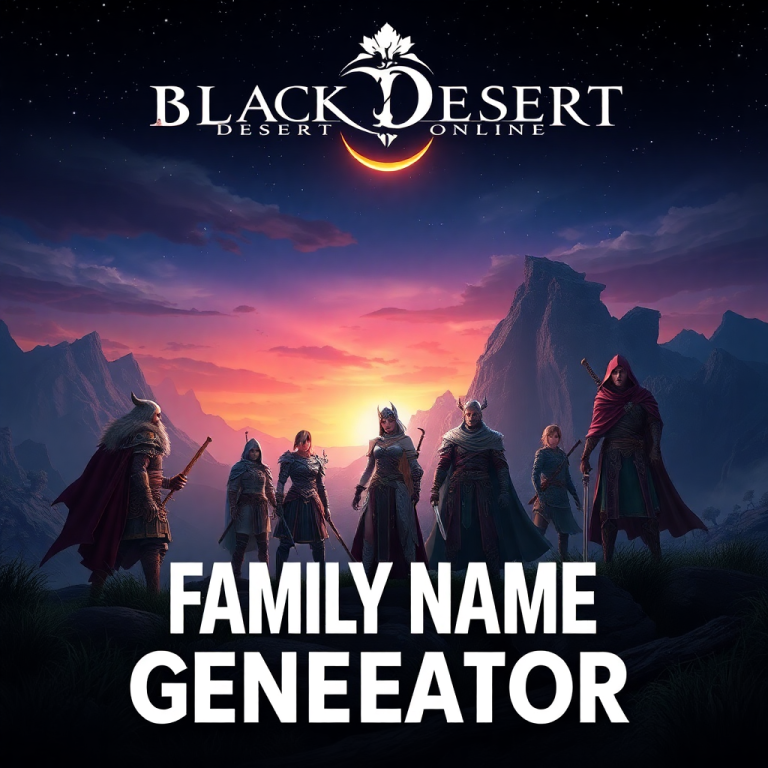 Black Desert Online Family Name Generator