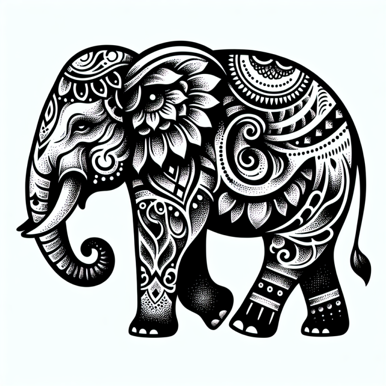 Blackwork Elephant Tattoo Generator