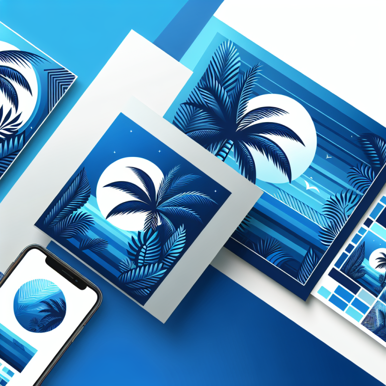 Blue Palm Tree Wallpaper Generator