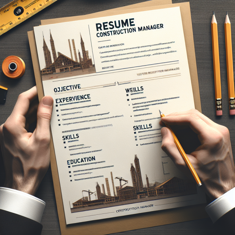 Construction Manager Resume Generator