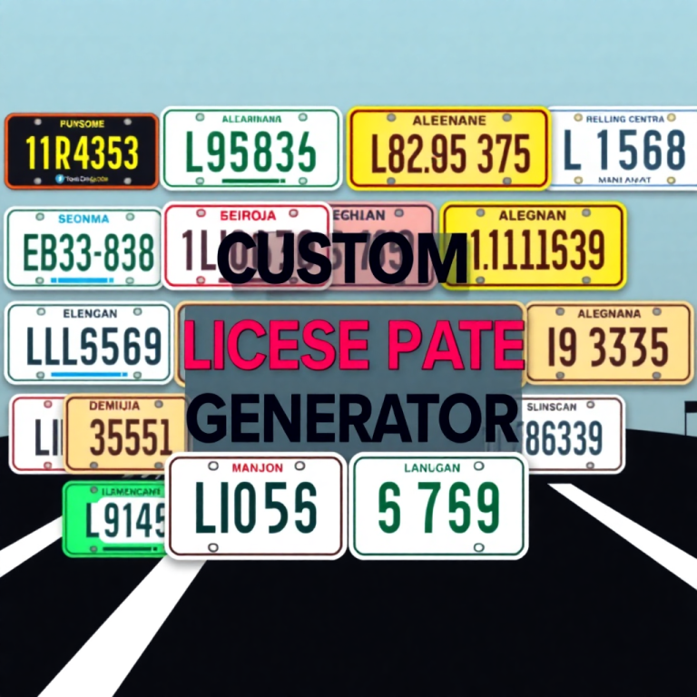 Custom License Plate Name Generator