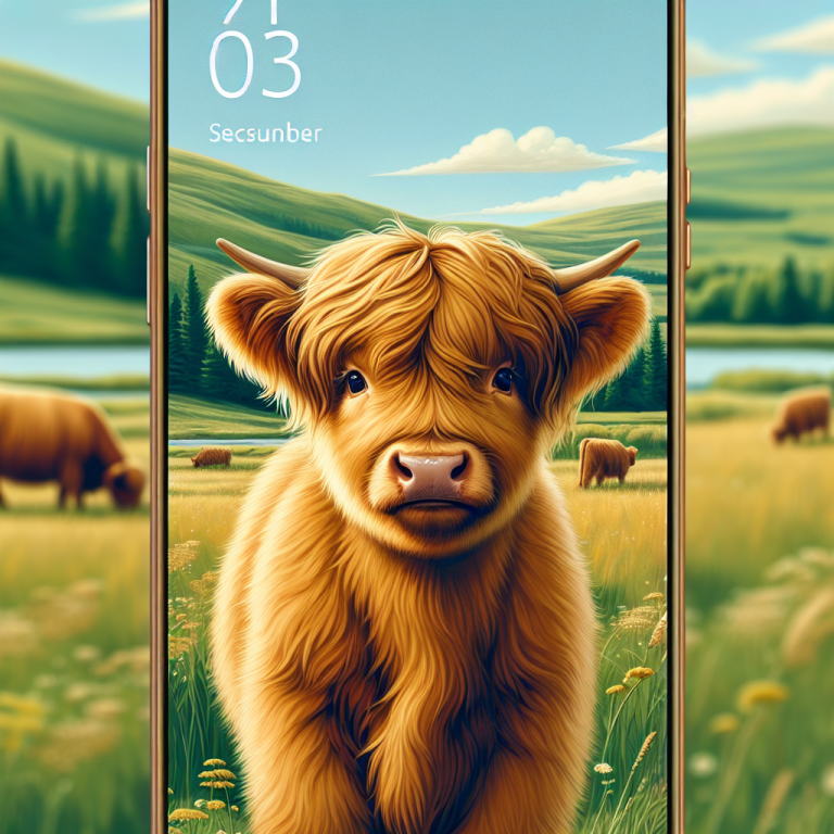Cute Baby Highland Cow Wallpaper Generator