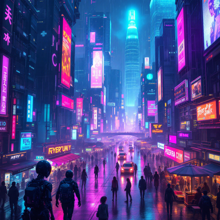 Cyberpunk City Scene Generator