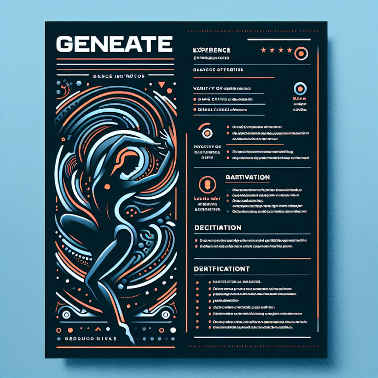 Dance Instructor Resume Generator