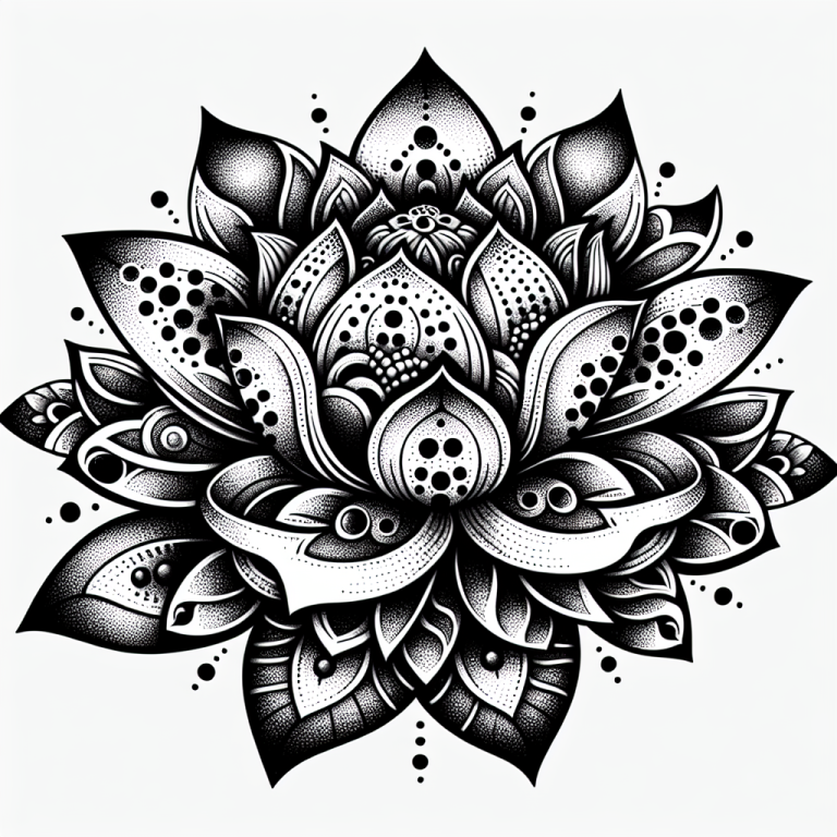 Dotwork Lotus Tattoo Generator