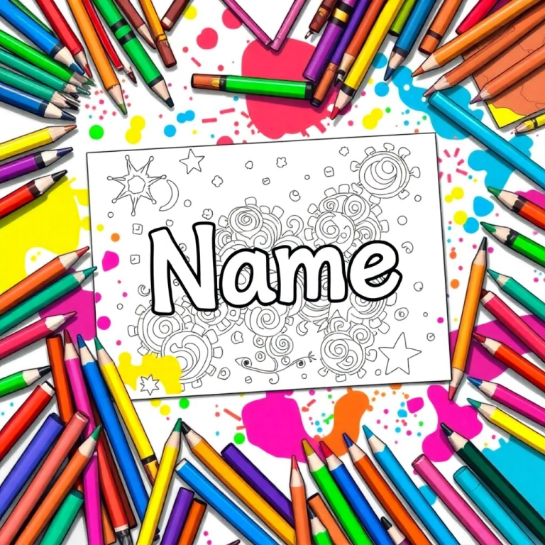 Free Name Coloring Page Generator