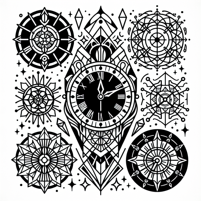 Geometric Clock Tattoo Generator