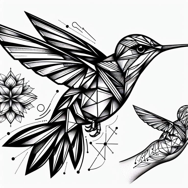 Geometric Hummingbird Tattoo Generator