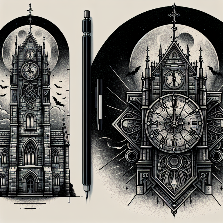 Gothic Clock Tattoo Generator