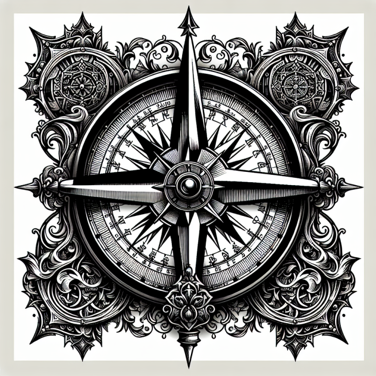 Gothic Compass Tattoo Generator