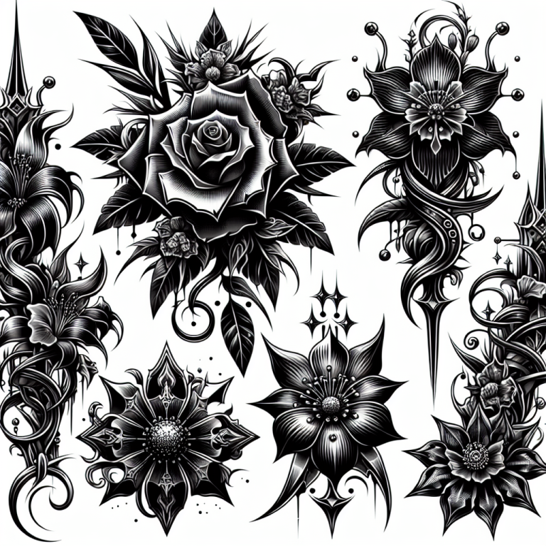 Gothic Flower Tattoo Generator