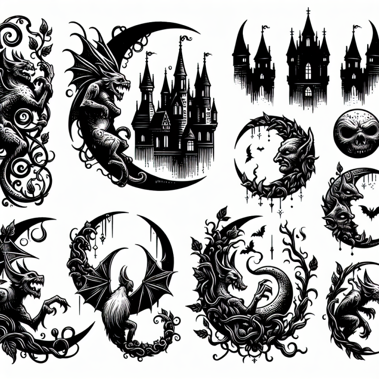 Gothic Moon Tattoo Generator