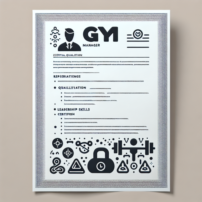 Gym Manager Cover Letter Generator
