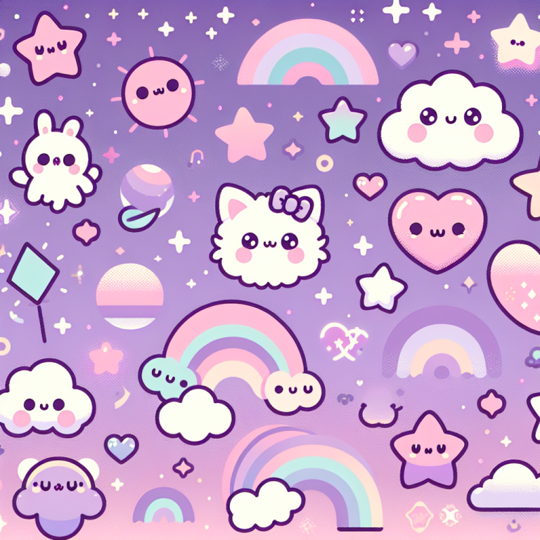 Kawaii Cute Purple Wallpaper Generator