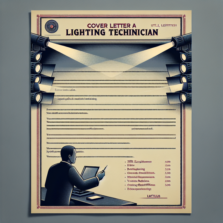Lighting Technician Cover Letter Generator