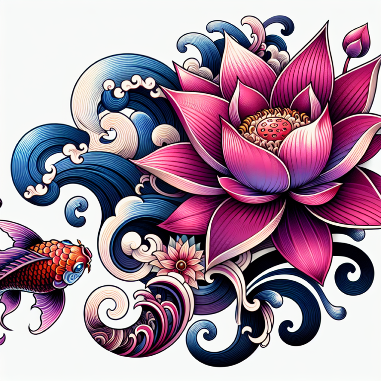 Neo-japanese Lotus Tattoo Generator