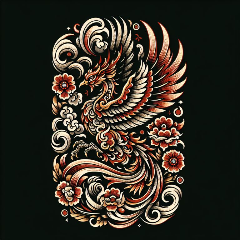 Neo-japanese Phoenix Tattoo Generator