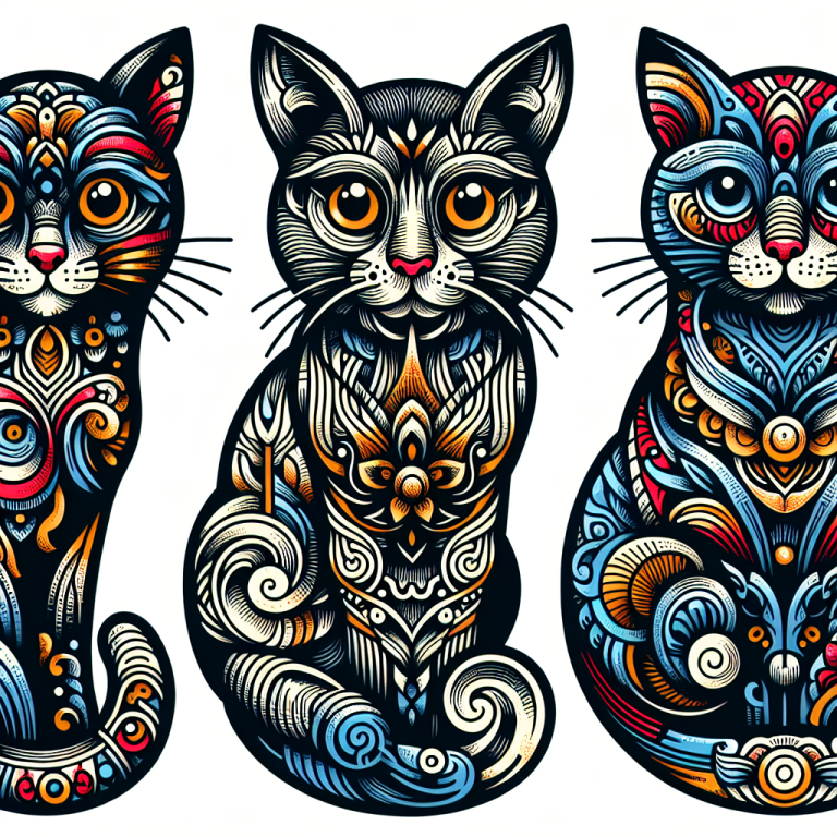 Neo-traditional Cat Tattoo Generator