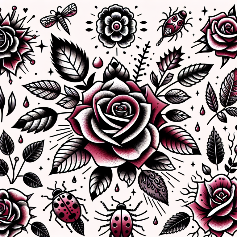 Neo-traditional Rose Tattoo Generator
