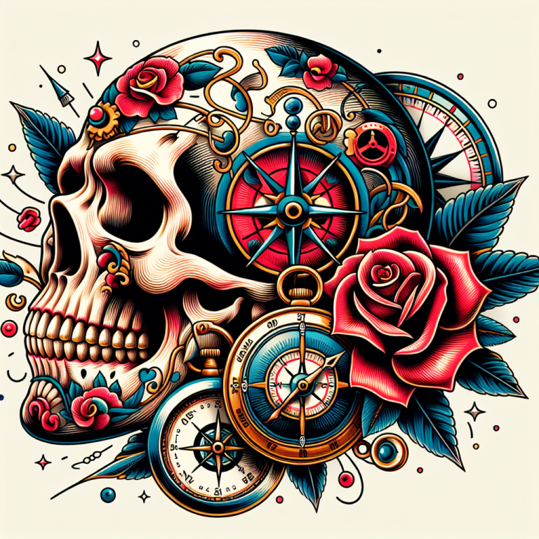 Neo-traditional Skull Tattoo Generator