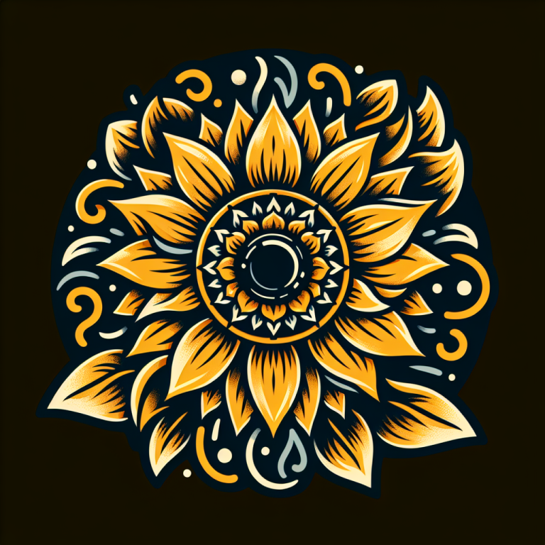 Neo-traditional Sunflower Tattoo Generator