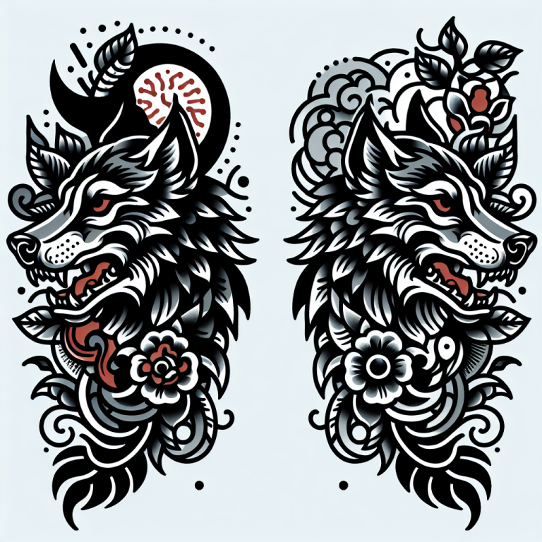 Neo-traditional Wolf Tattoo Generator