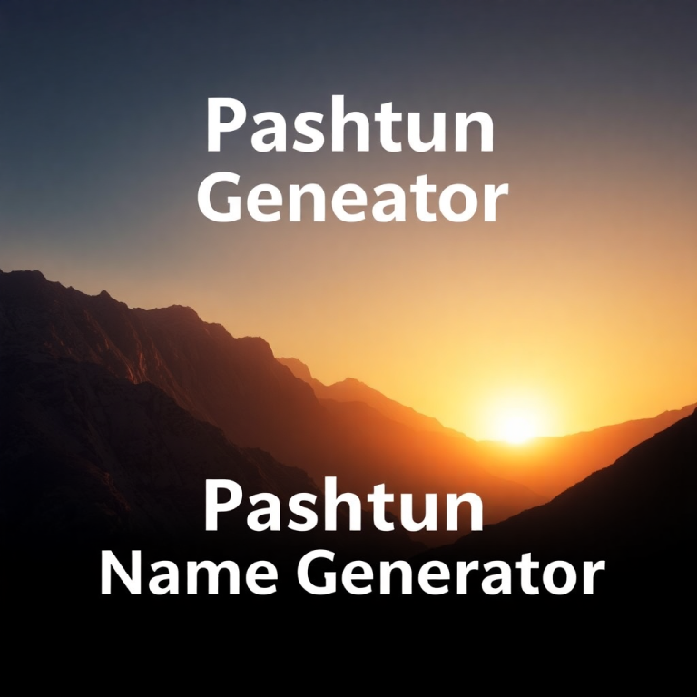 Pashtun Name Generator