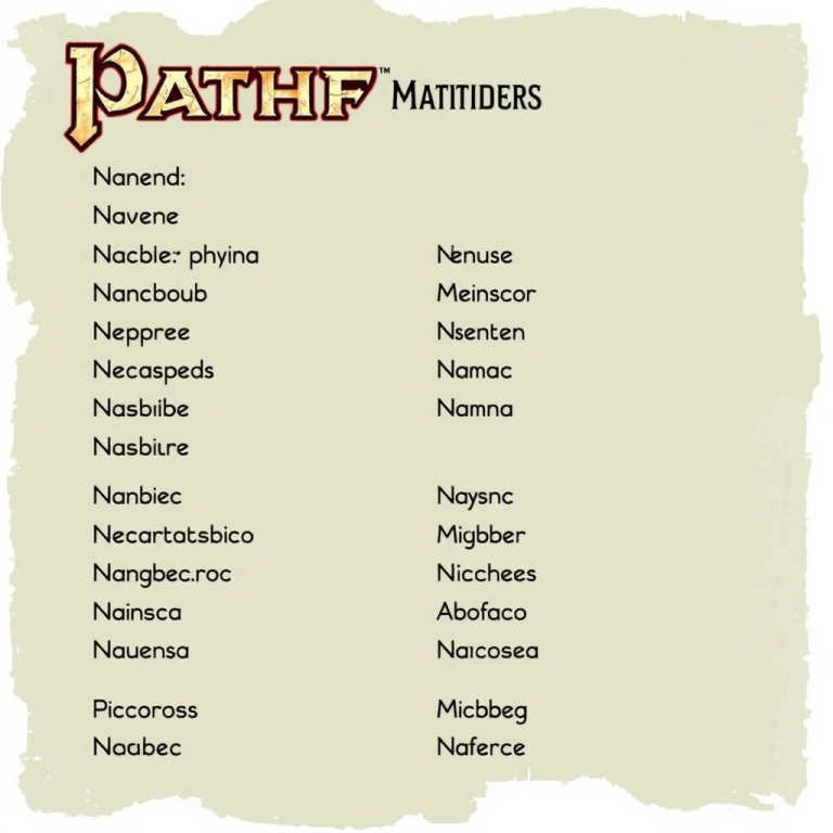 Pathfinder Name Generator