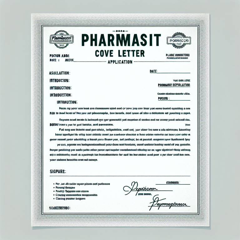 Pharmacist Cover Letter Generator