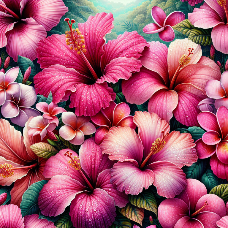 Pink Hawaiian Flower Wallpaper Generator