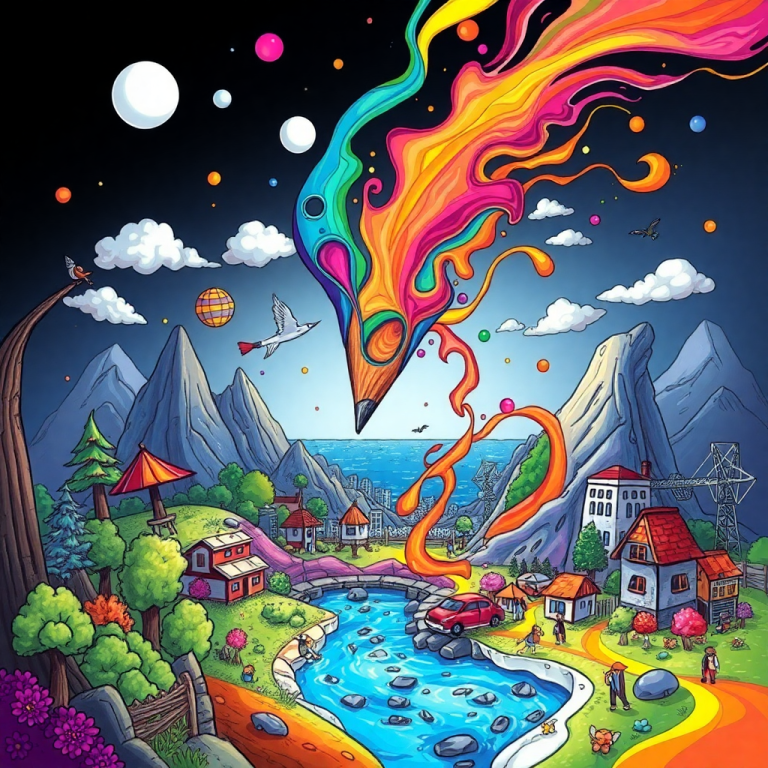 Random Scene Generator Drawing