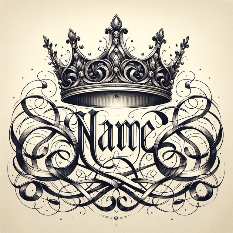 Script Crown Tattoo Generator