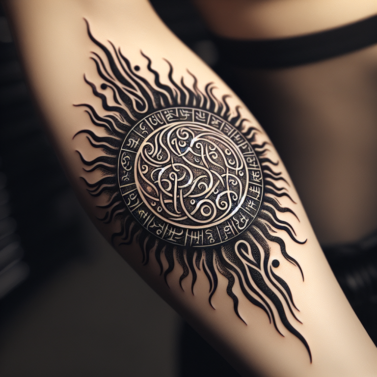 Script Sun Tattoo Generator
