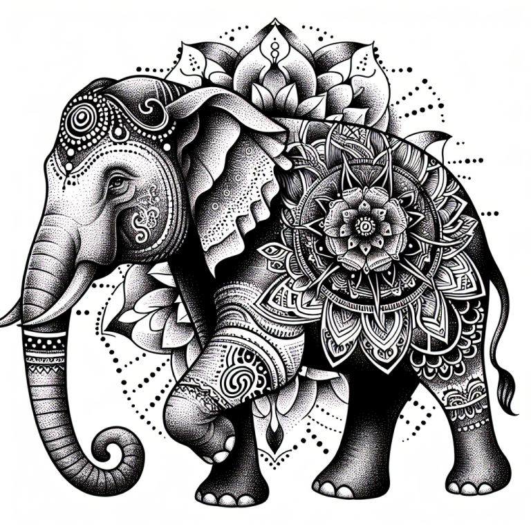 Stipple Elephant Tattoo Generator