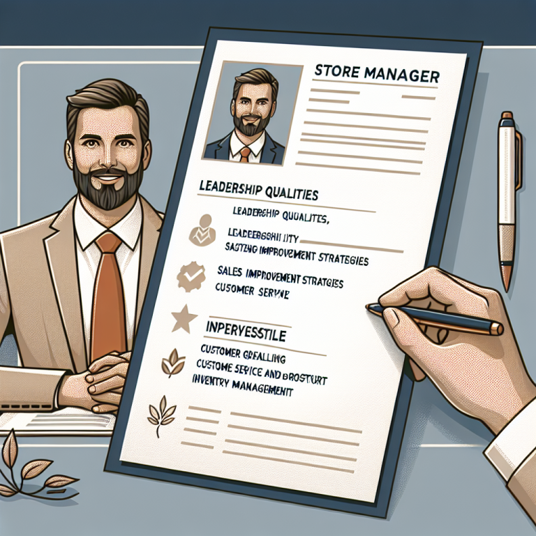 Store Manager Resume Generator