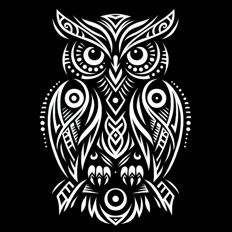Tribal Fusion Owl Tattoo Generator