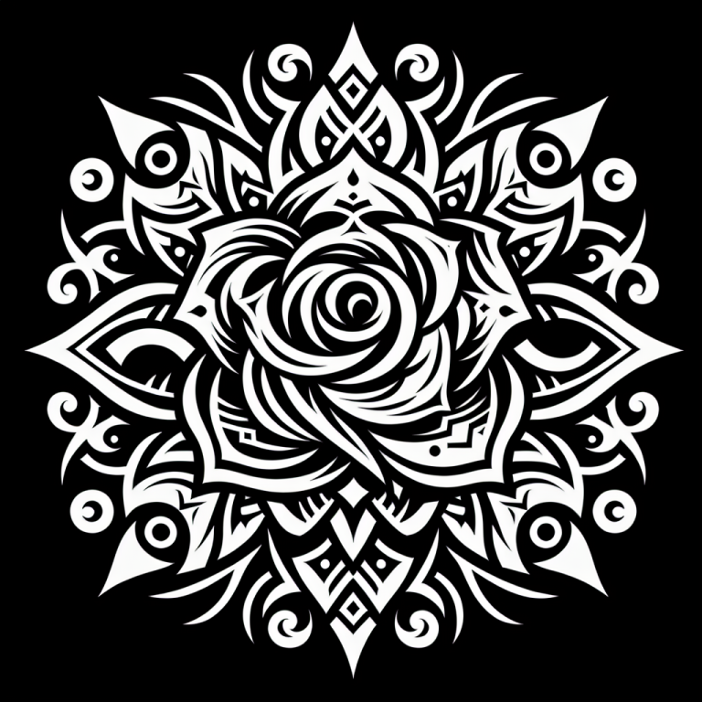 Tribal Fusion Rose Tattoo Generator