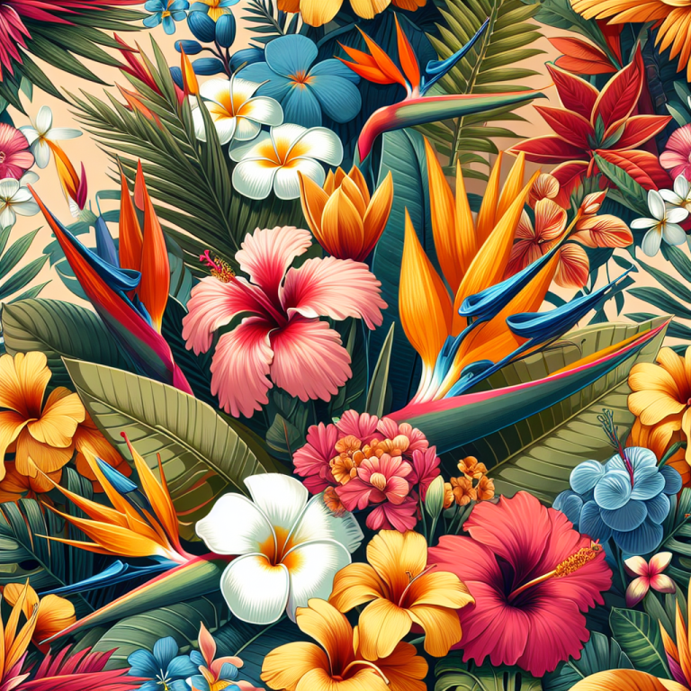 Tropical Flowers Wallpaper Generator