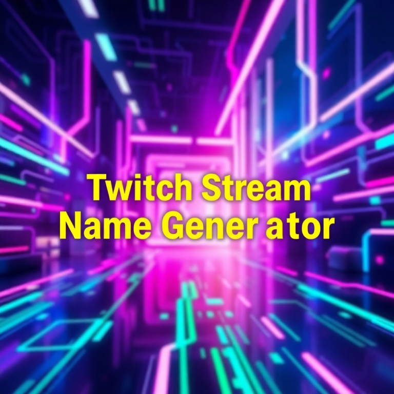 Twitch Stream Name Generator