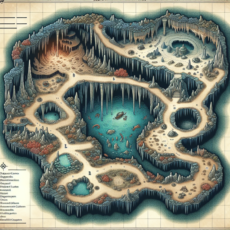 Underwater Cave Map Illustration Generator