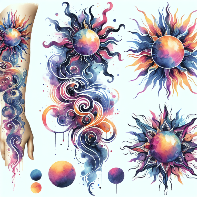 Watercolor Sun Tattoo Generator