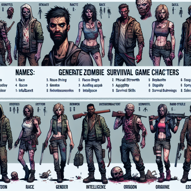 Zombie Game Character Generator